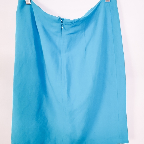 Aqua Linen Skirt - Picture 5 of 7